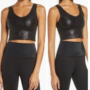 Beyond Yoga Black Leopard Print Crop Top